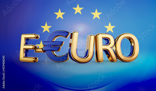 symbolic golden E-Euro as E...