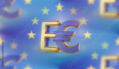 symbolic golden E-Euro as E...