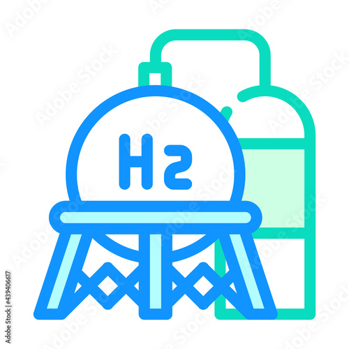 storage hydrogen tank color icon vector. storage hydrogen tank sign. isolated symbol illustration