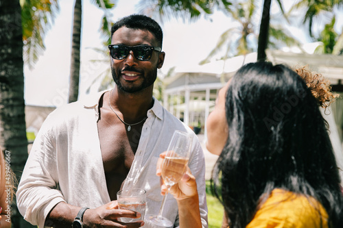 Portrait of Cool Black Man With Drink in Hand