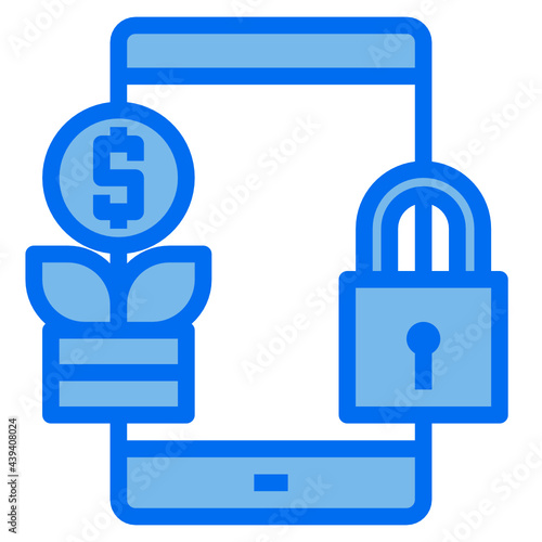 mobile blue line icon