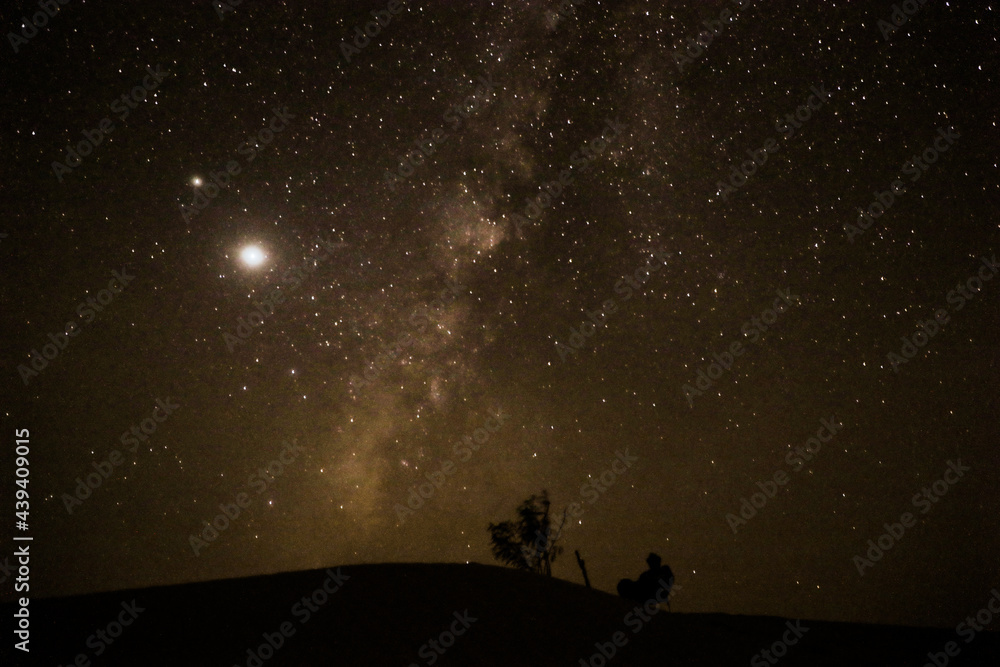 desert milky way photography, stars in the night
