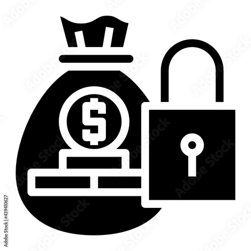 money bag glyph icon