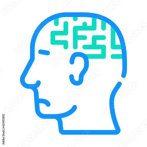 labyrinth neurosis color icon vector. labyrinth neurosis sign. isolated symbol illustration