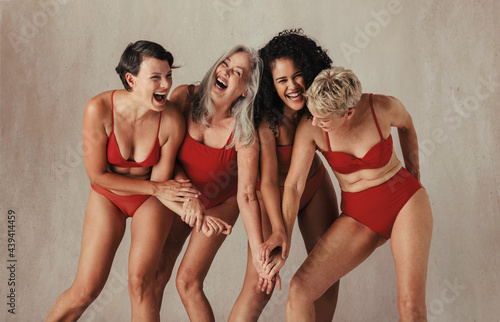 Natural women of all ages celebrating their bodies
