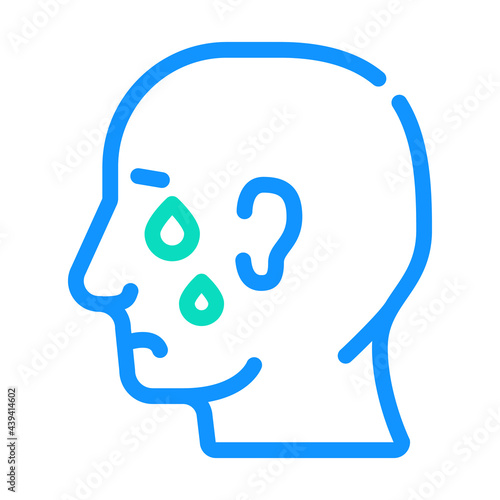 depression problem color icon vector. depression problem sign. isolated symbol illustration