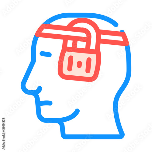 buried thoughts neurosis color icon vector. buried thoughts neurosis sign. isolated symbol illustration