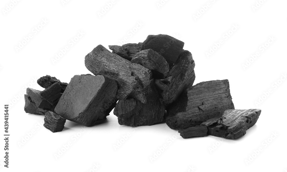 Char coal on white background Char coal on white background