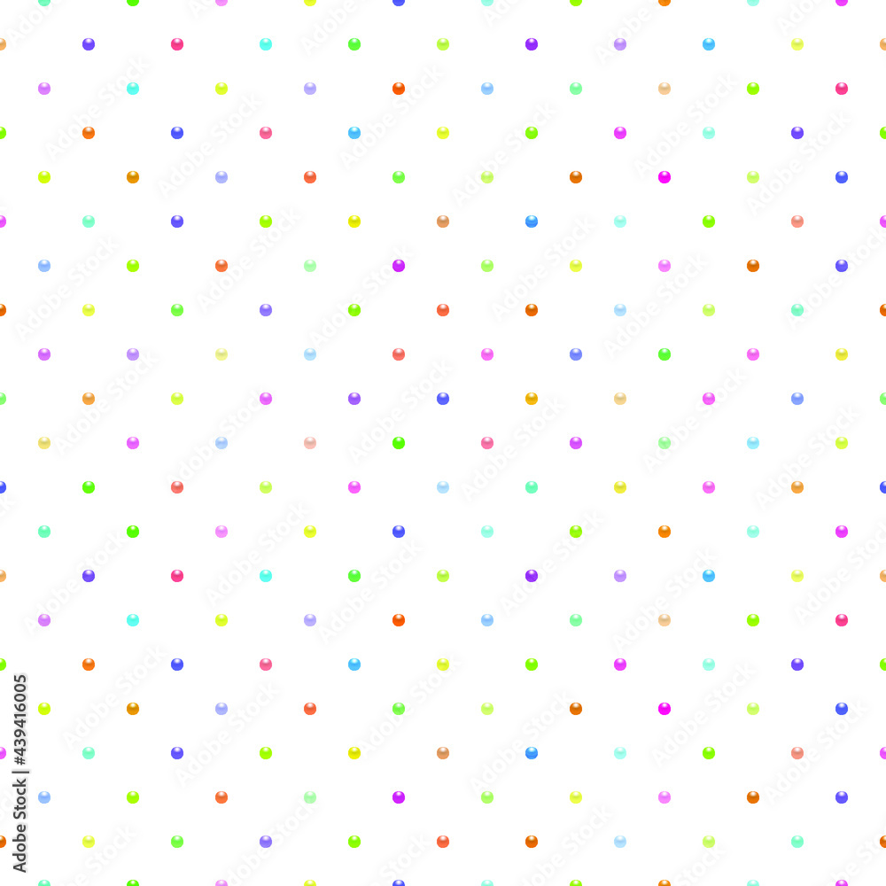 White luxury background with colorful beads. Seamless vector illustration. 