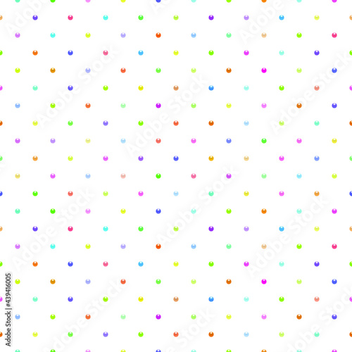 White luxury background with colorful beads. Seamless vector illustration. 