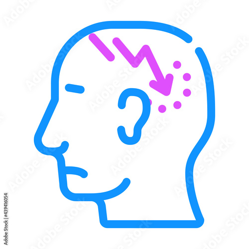 lightning neurosis or headache pain color icon vector. lightning neurosis or headache pain sign. isolated symbol illustration