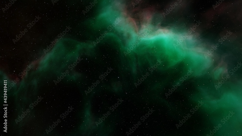 colorful space background with stars, nebula gas cloud in deep outer space, science fiction illustrarion 3d render	
