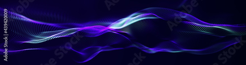 Network connecting triangles background with dots and lines. Futuristic polygonal background. Artificial intelligence. Big data technology .3d rendering. © Nazar