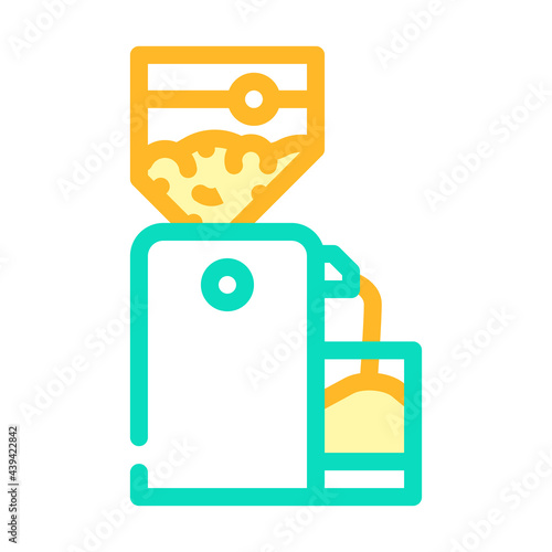 crusher device for production peanut, press machine color icon vector. crusher device for production peanut, press machine sign. isolated symbol illustration