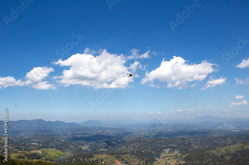 clouds over the mountains DJI Mavic drone in the sky