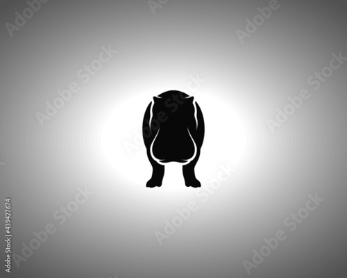Hippopotamus Silhouette. Isolated Vector Hippo Animal Template for Logo Company, Icon, Symbol etc