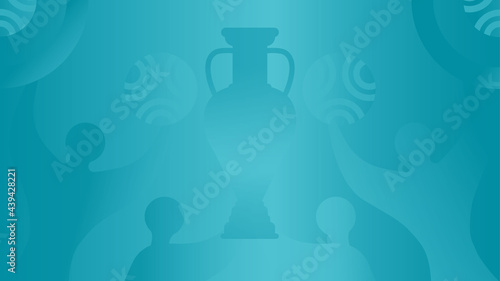 European football 2020 tournament background vector. Cup soccer, ball shiluette