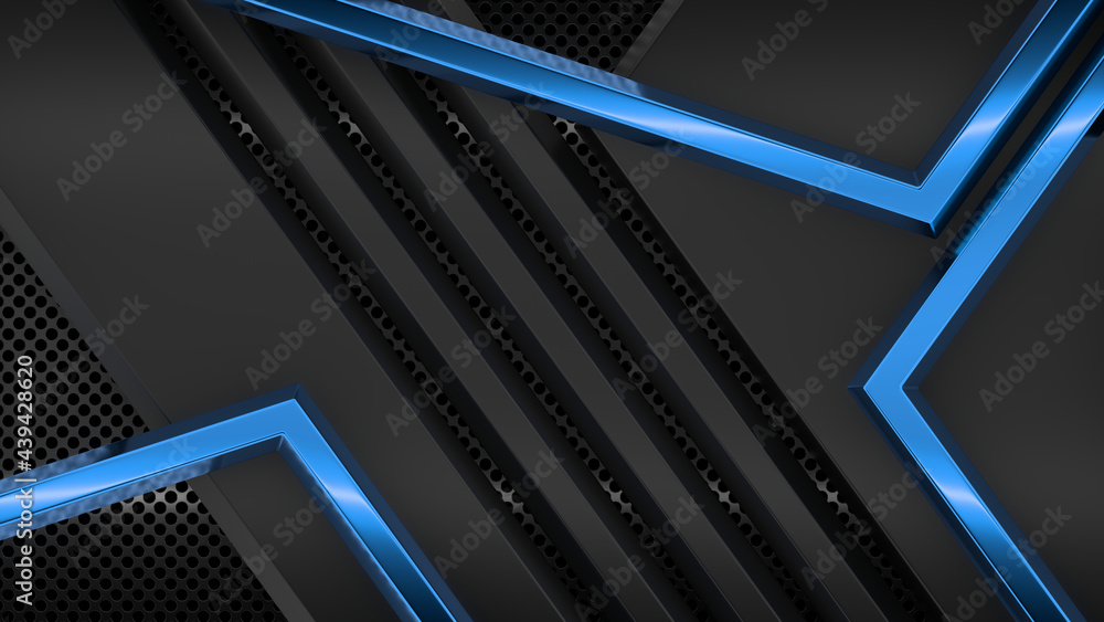Sci Fy Neon Glowing Lamps On Dark Perforated Wall. Abstract Technology Background. 3D Rendering. Sci Fy Neon Glowing Lamps On Dark Perforated Wall. Abstract Technology Background. 3D Rendering.