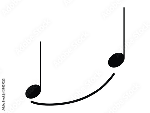 Black music symbol of Slur 