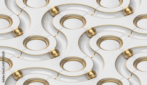 White ways. Gold spheres.