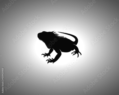 Iguana Silhouette. Isolated Vector Animal Template for Logo Company  Icon  Symbol etc