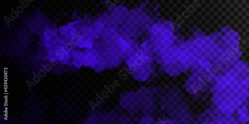 Vector realistic isolated Purple Smoke effect for decoration and covering on the transparent background.