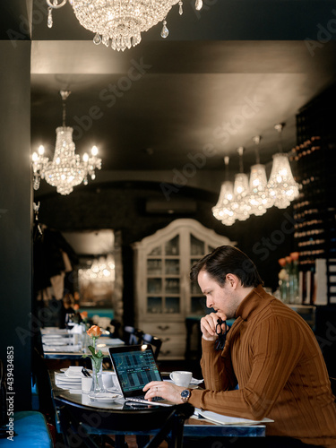 a man is engaged in stock trading