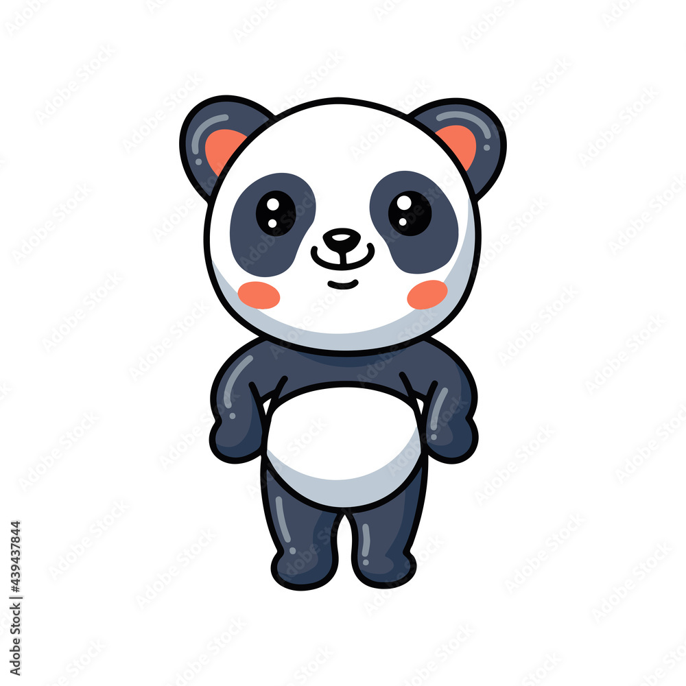 Cute little panda cartoon standing Cute little panda cartoon standing