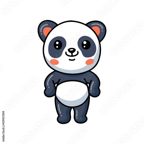 Cute little panda cartoon standing