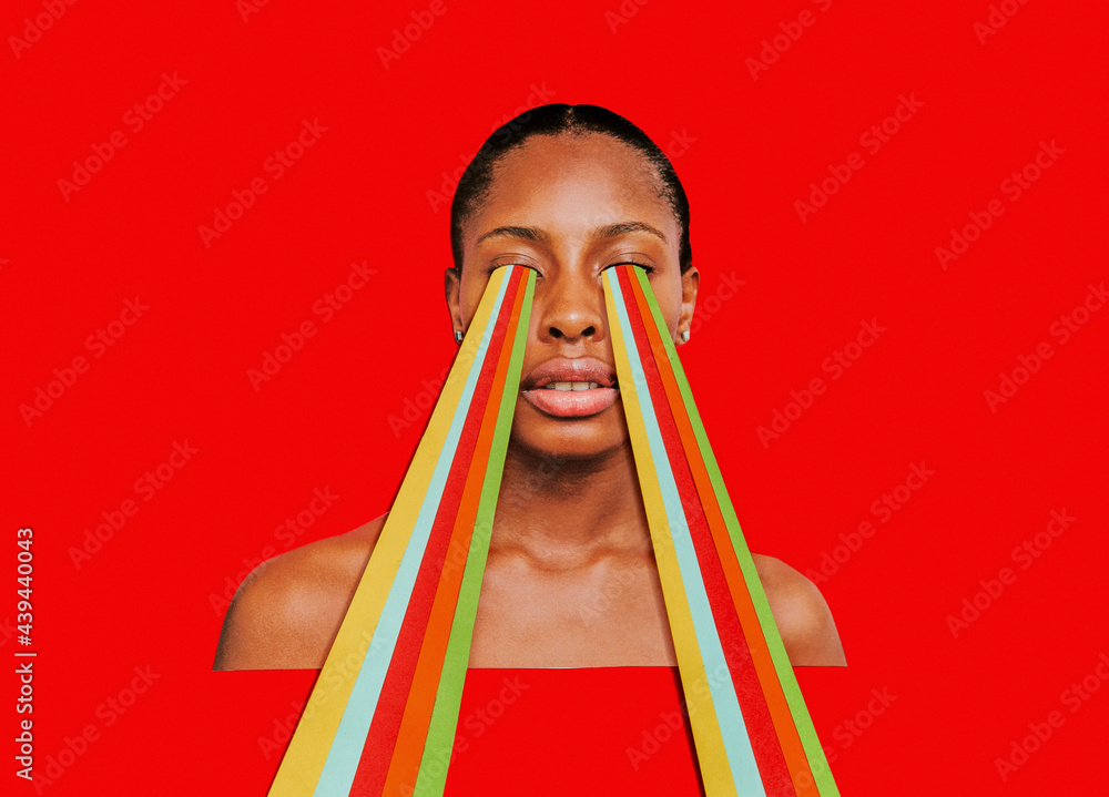 Woman laser lines Stock Photo Adobe Stock