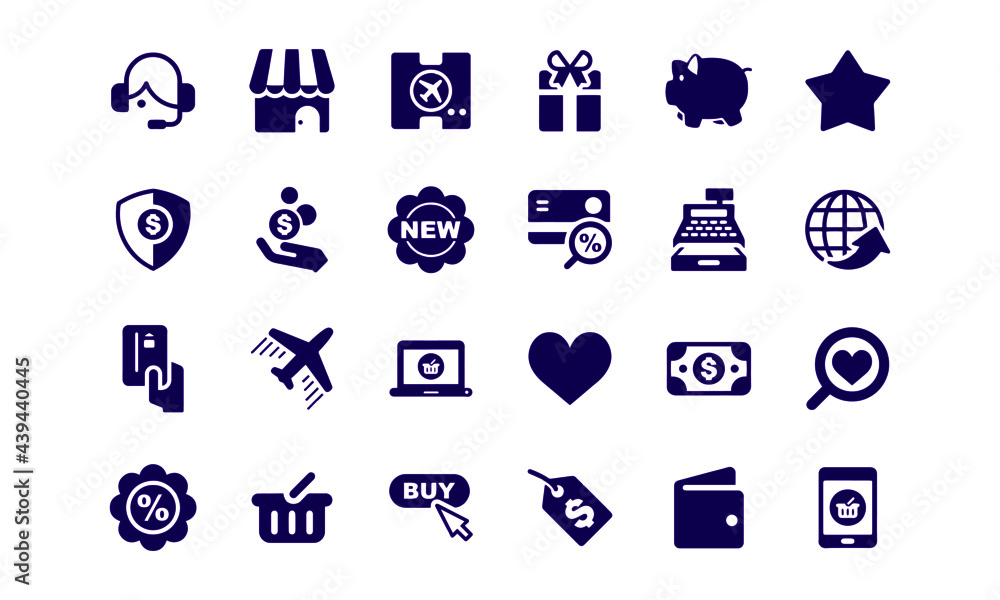 Shopping and buying icons vector design