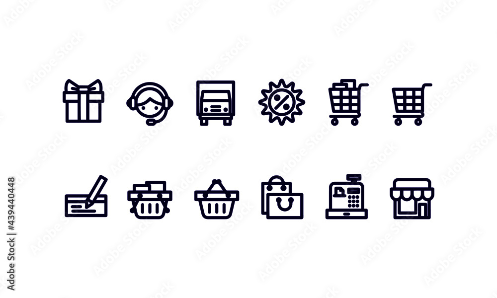 shopping icons vector design shopping icons vector design