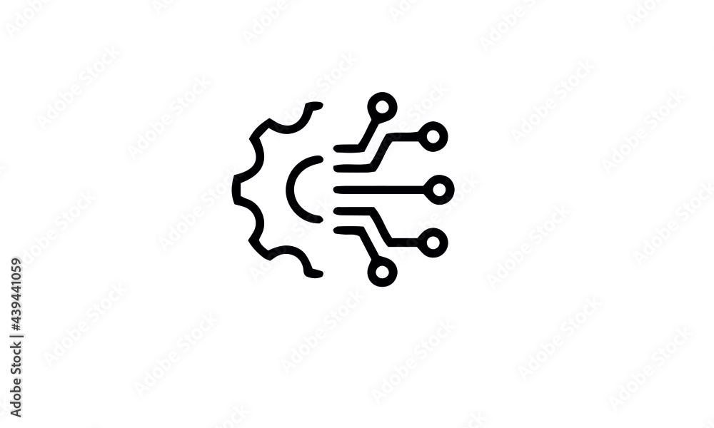 Artificial intelligence icon set