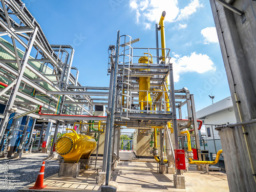 Fuel gas fitter systems in industry zone at Combined-Cycle Co-Generation power plant.