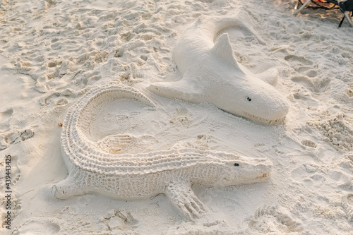 Unique animal sand castles. 