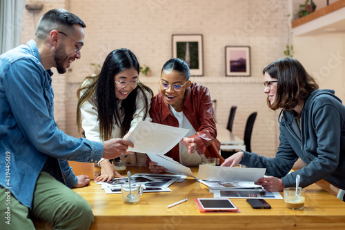 Group of colleagues having a meeting 