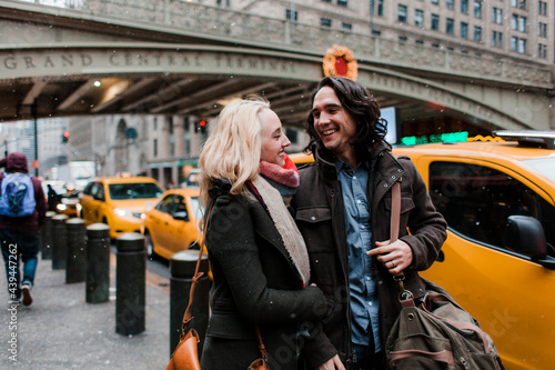 Lovers on a winter vacation