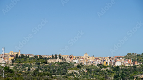 Sicily, province of Syracuse. This is a view of Sortino town, from Via Pantalica. photo