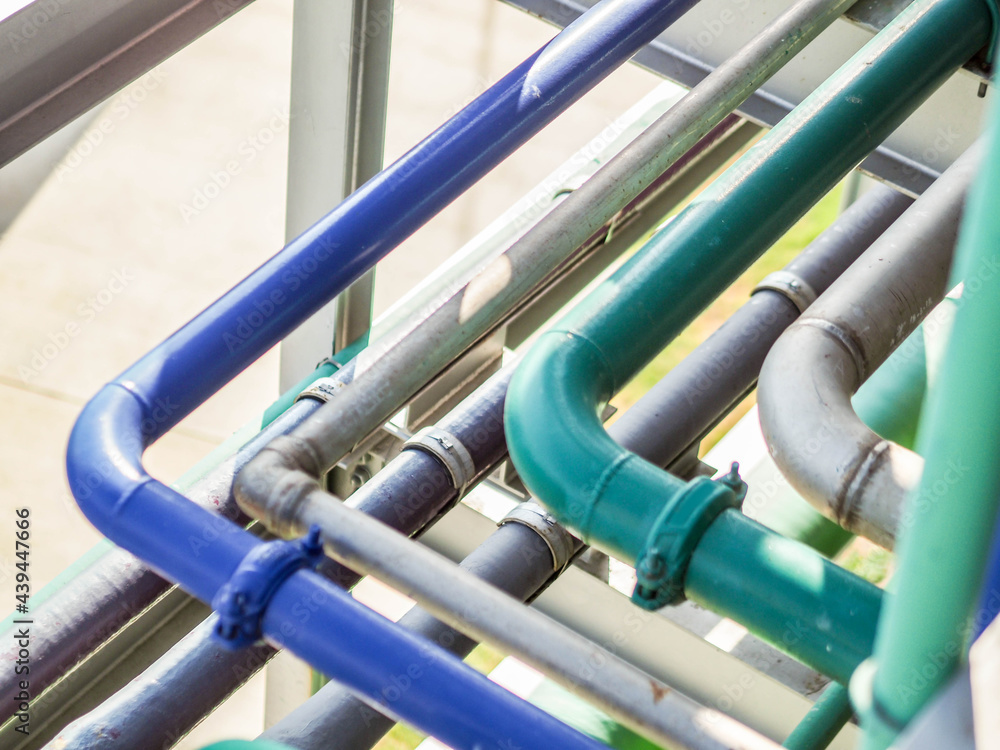 Support of water pipe in power plant. Support of water pipe in power plant.