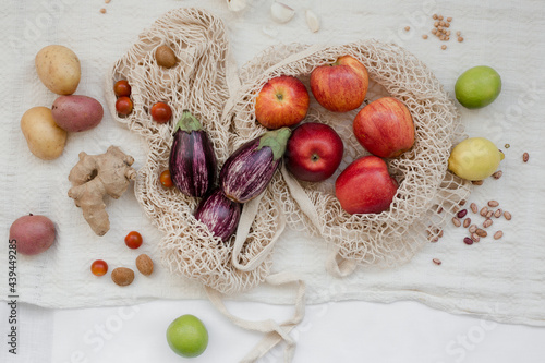 Reusable bag with vegetables.
 photo