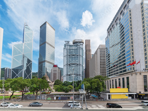 Photography Skyline of downtown district of Hong Kong city