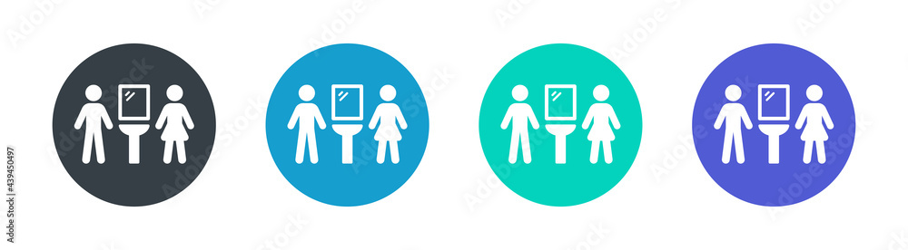 Hygiene concept. Bathroom or toilet with mirror and sink icon vector illustration. Hygiene concept. Bathroom or toilet with mirror and sink icon vector illustration.