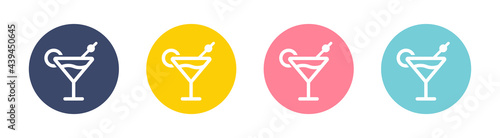 Cocktail icon vector sign isolated on white background. Holiday and summer symbol.