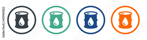 Oil barrel vector icon. Petrol storage symbol.