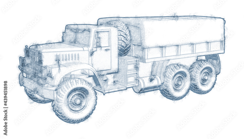 Illustration of a Military Vehicle.