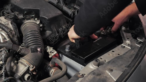 Removing old battery from car