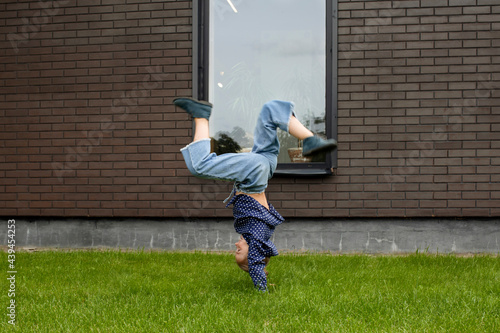 Happy kids are playing after school photo