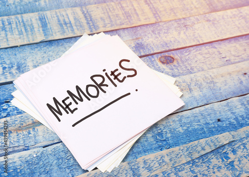 Memories, text words typography written with paper, life and business motivational inspirational