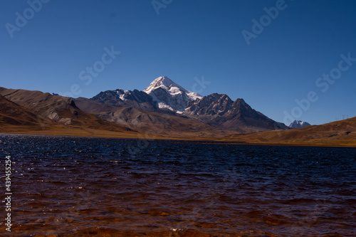 Blue lake and Huayna Potosi