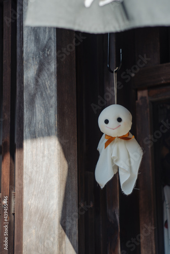 Teru Teru Bozu, a Japanese paper doll to which Japanese Children pray for fine weather photo